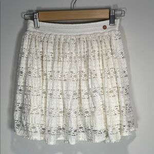 Matilda Jane Cream Skater Mini Skirt Tiered Smocked